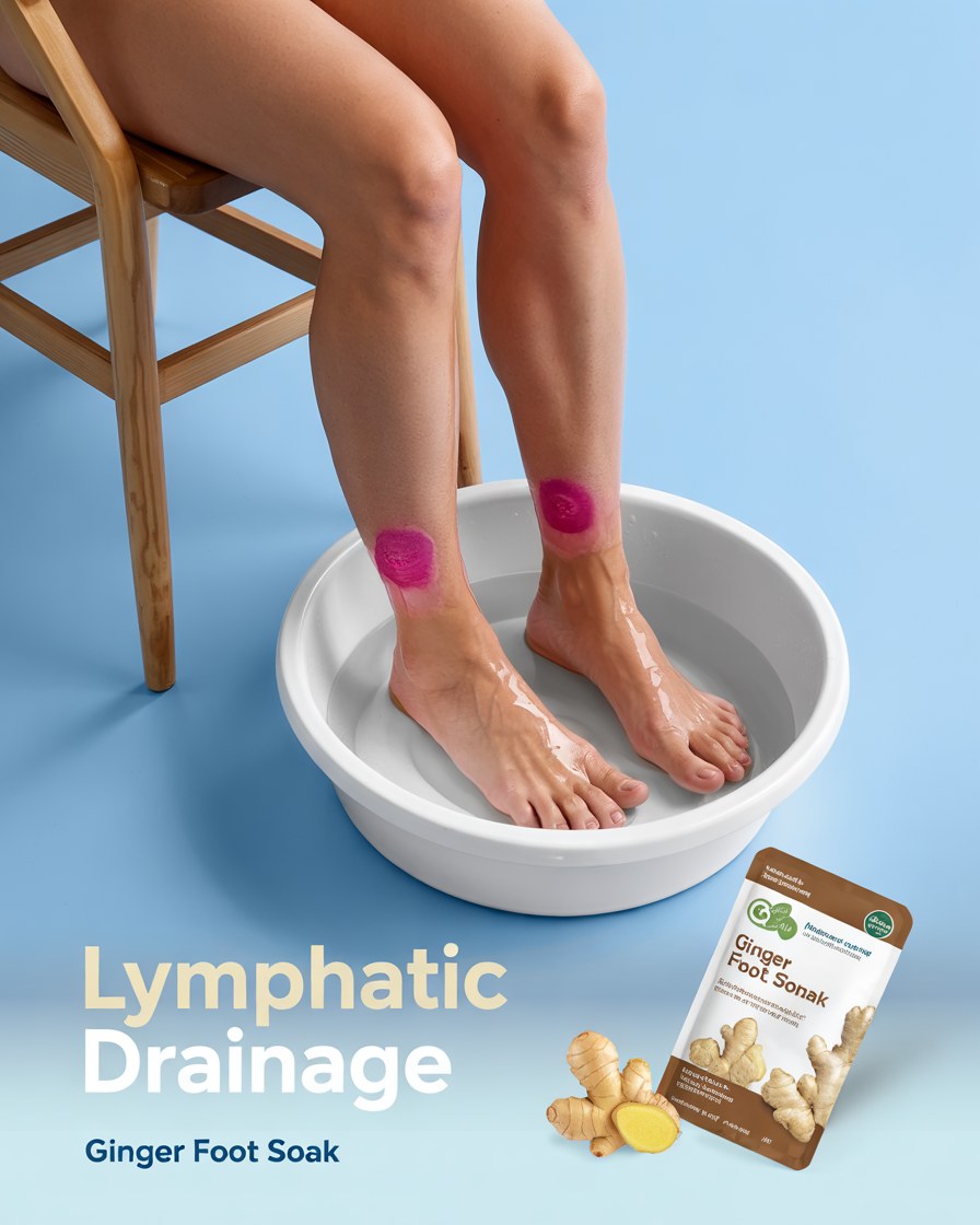 Lymphatic Drainage Ginger Foot Soak for Swollen Legs Relief