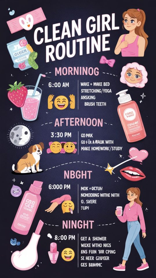 Complete Clean Girl Morning & Night Routine Schedule for Self-Care