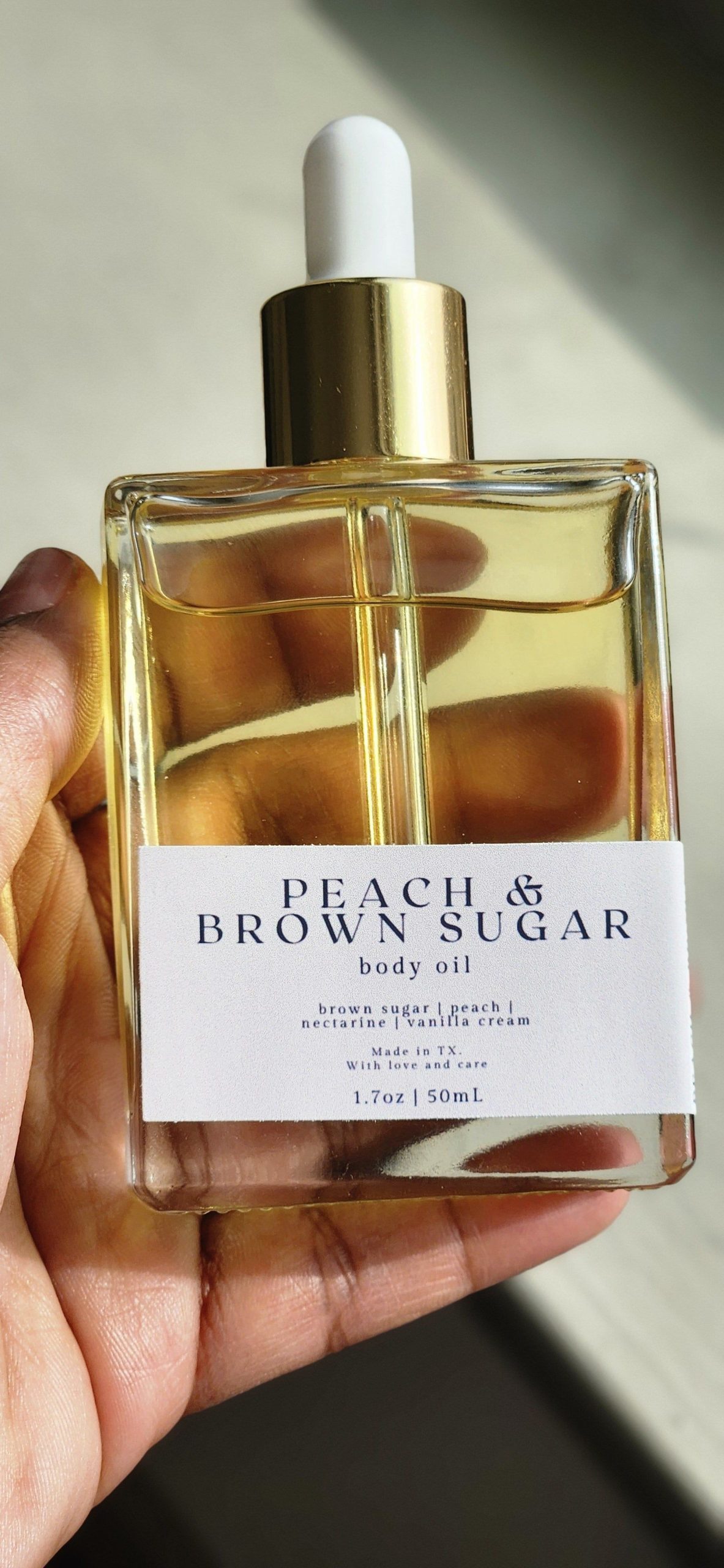 Peach & Brown Sugar Body Oil | Natural Moisturizing Oil for Dry Skin