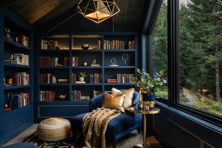 Modern Farmhouse Reading Corner Ideas | Sleek Black Design for Cozy Nooks