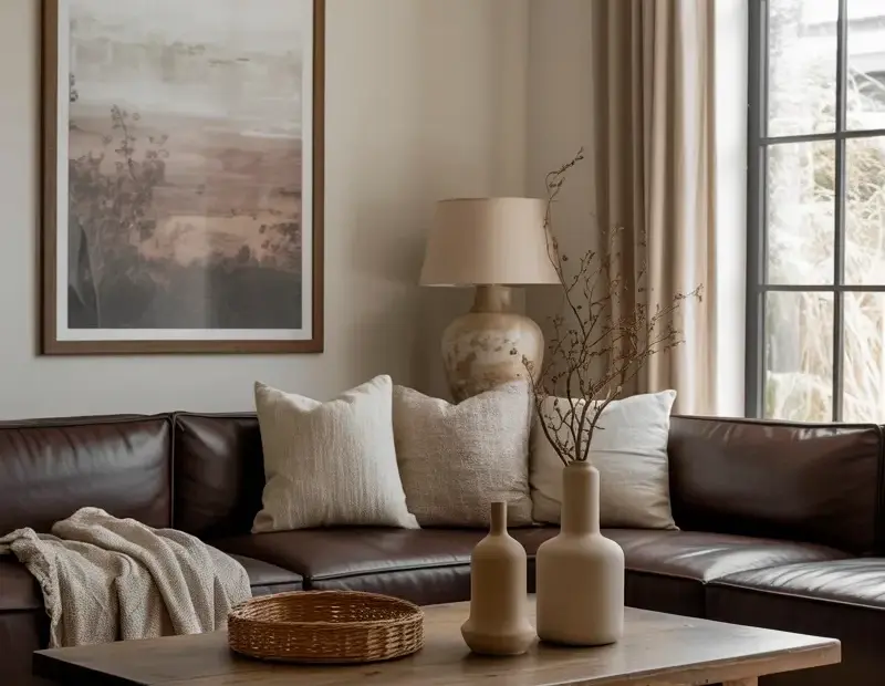 Neutral Living Room Ideas for Cozy Fall Evenings with Sectional