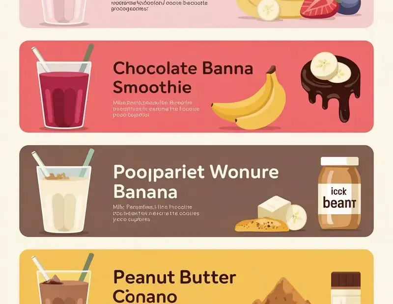 Cozy Breakfast Smoothie Recipes - This Pink Infographic Has 5 Easy Combos