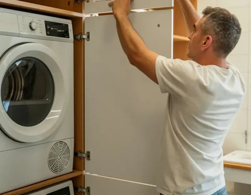 Avoid This Laundry Room Cabinet Door Adjustment Mistake | Quick Fix