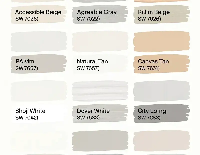 Warm Beige Paint Colors Chart: 15 Sherwin-Williams Neutrals to Compare